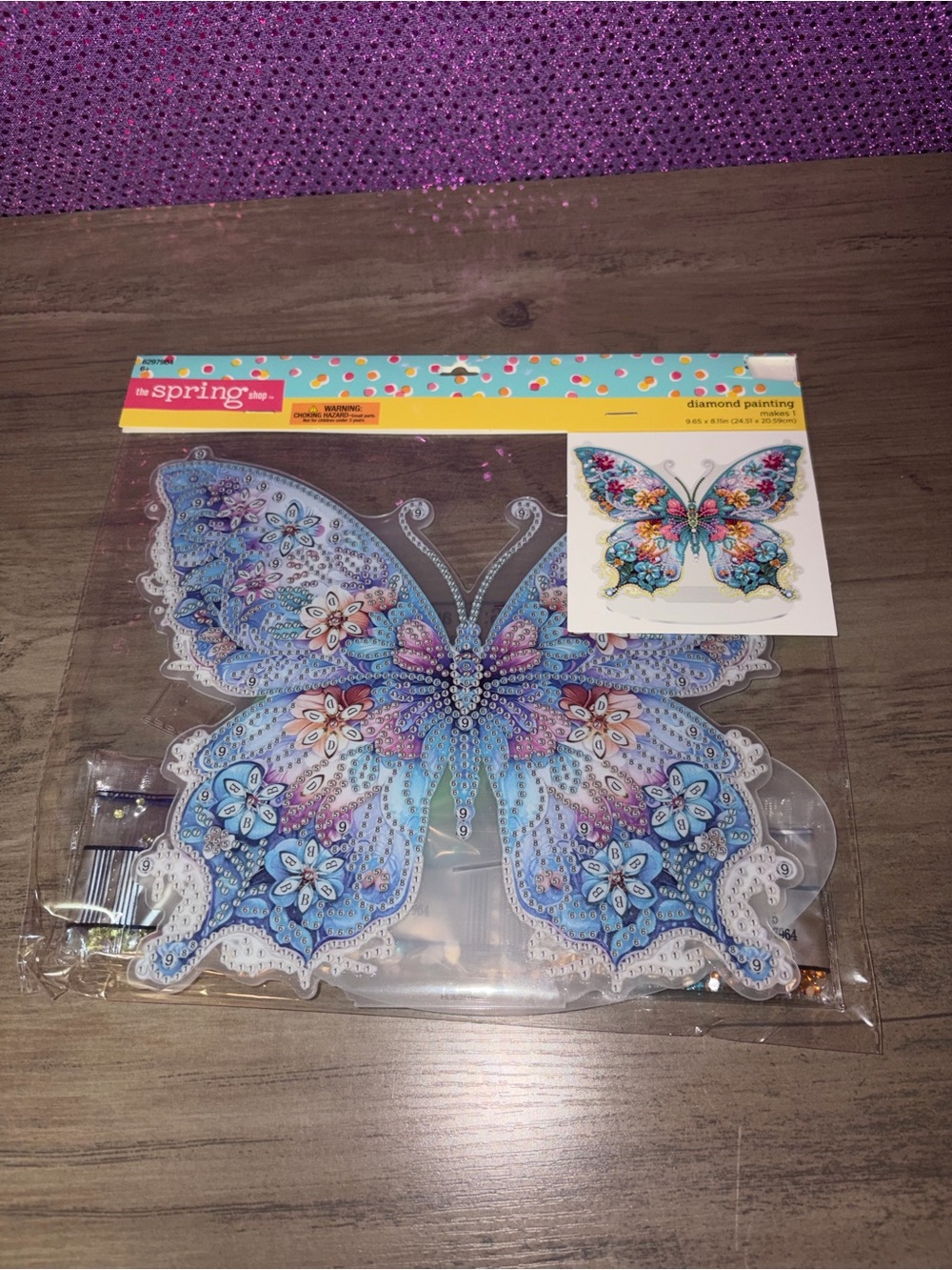 🆕💜 Floral Butterfly Diamond Art Kit Acrylic Stand DIY Craft Spring Decor NWT